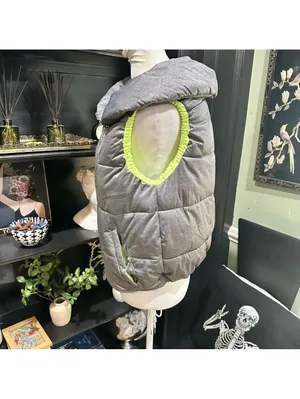 Calvin Klein Performance Gray Puffer Vest with Neon Green Lining – Size L thumbnail 5