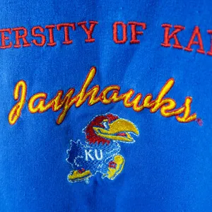 Fruit of the Loom Vintage 90s Embroidered University of Kansas Jayhawks Sweatshirt thumbnail 6