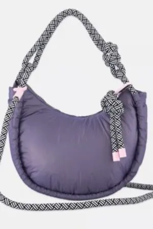 Black Quilted Crescent Shoulder Bag - WildFox thumbnail 1