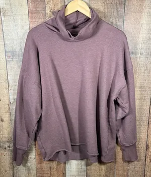 Aerie Soft Oversized Funnel Neck Sweatshirt Purple Mauve Lounge Cowl Pullover thumbnail 1