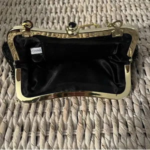 Ardeen small sequin black and gold chain clutch bag‎ EUC sparkly thumbnail 4