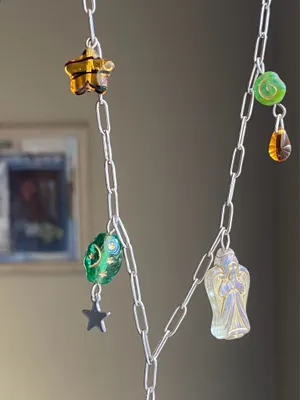 Handmade vintage cottage retro boho fairy funky style quality material mix stainless steel necklace🌞🌿 thumbnail 6