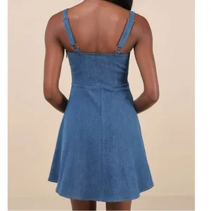 NEW Lulus Considered Charisma Blue Chambray Bustier Corset Style Mini Dress XS thumbnail 4
