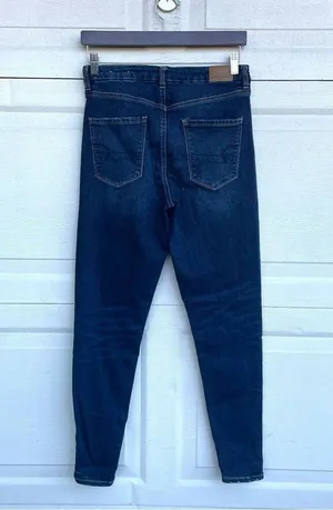 AEO American Eagle Womens Jeans Curvy High Hi Rise Jegging Blue Denim Stretch 6 thumbnail 3