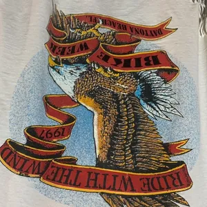 Rare Custom Fringe 1997 Daytona Bike Week Bald Eagle Vintage Cotton Tee Shirt thumbnail 13