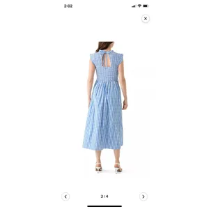Crown & Ivy Blue Gingham Smocked Midi Dress Sleeveless Womens Size 8 Excellent thumbnail 3