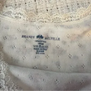 Brandy Melville White Floral Tank Top thumbnail 4