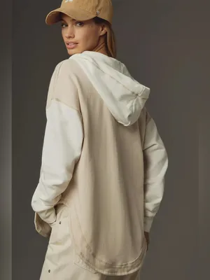 Anthropologie Pilcro Wharfside Hooded Sweatshirt -Neutral color thumbnail 2