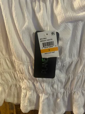 Planet Gold NWT women's ruffled cropped blouse size small bright white thumbnail 4