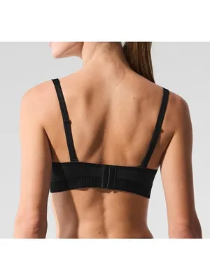 Alo Airlift Line Up Bra Black Padded Velvet Striped Sports Crop Top Bralette S thumbnail 6