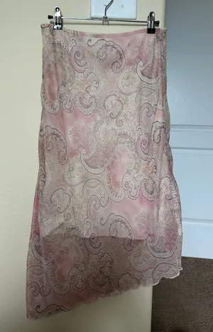Sheer Midi Skirt Pink thumbnail 1