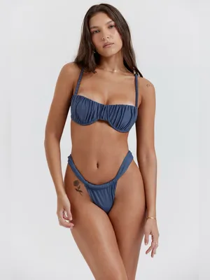 House Of CB Cassis Ruched Bikini Top Size Small thumbnail 2