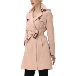 NWT kimi + kai Womens Angie Water Resistant Hooded Trench Coat Blush Pink XL thumbnail 3