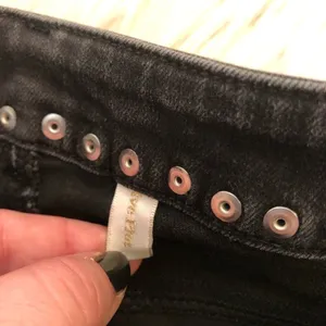 Five Plus Women's Size Small Cropped Jeans Black Fringe Studded Waist thumbnail 6