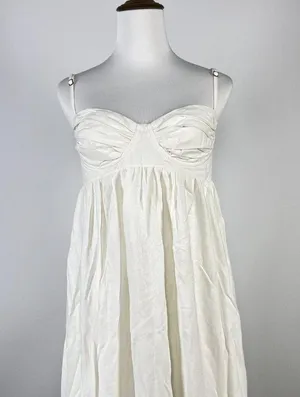 NWOT Farm Rio Linen Blend White Sleeveless Maxi Dress Size L thumbnail 6