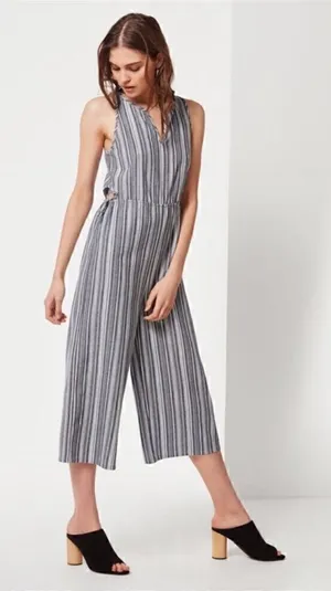 Lucca Couture Urban Outfitters Kendall Striped Cropped Jumpsuit Romper Small thumbnail 1