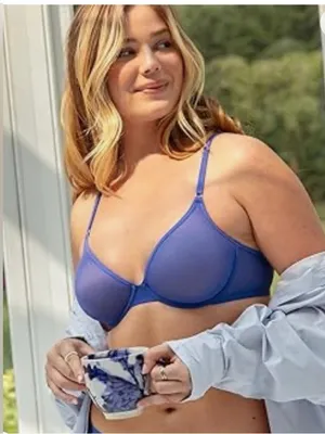 Aerie Smoothez Mesh Unlined Bra Purple Size 36B NEW NWT thumbnail 1