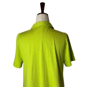 Soft Surroundings Shirt Dress Womens Medium Petite Green Artsy Boho Neon‎ Knit thumbnail 4