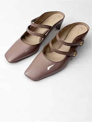 SAM EDELMAN McKenna Nude Patent Leather Strappy Mary Jane Mules Size 9 thumbnail 9