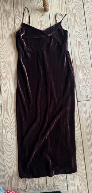 Anthropologie Velvet Slip Midi Dress size m thumbnail 1