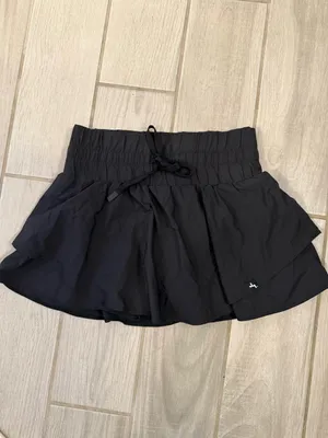 JoyLab Black Activewear Skort with White Logo thumbnail 2