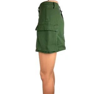 Princess Polly NWT Green Cotton High Waisted A Line Cargo Mini Skirt Size 4 thumbnail 2