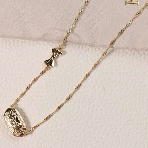 Kendra Scott x LoveShackFancy Bow Gold Elisa Necklace thumbnail 4