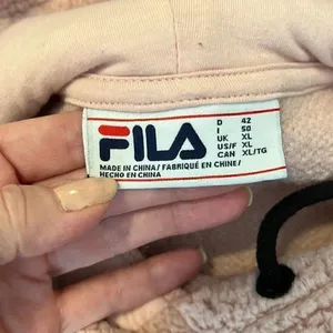 Fila szXL (seems smaller) pink pull over sherpa style hoodie GUC thumbnail 4