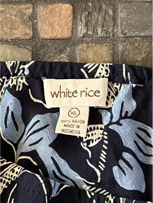 Vintage Y2K White Rice Coastal Boho Blue Floral Ruffle Hem Maxi Skirt Size XL 💙 thumbnail 7