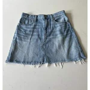 Madewell A-Line Skirt Women Size 28 Blue Rigid Denim Medium Wash 5-Pocket Design thumbnail 2