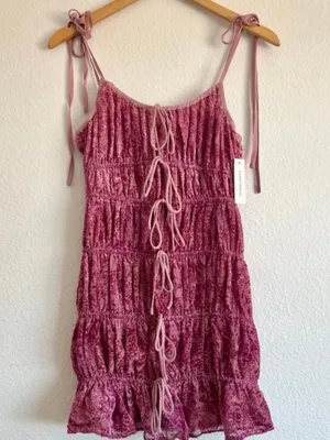 For Love & Lemons Felicity Dress Mini Coastal Cowgirl Preppy Paisley NWT Party thumbnail 6