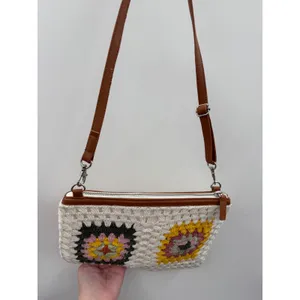 Earthbound Trading Crochet Granny Square Crossbody Bag Cream Boho Festival Purse thumbnail 9