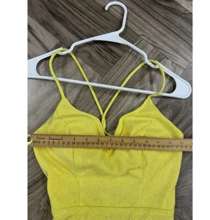 City Triangles Juniors Yellow Spaghetti Strap Formal Body Con Dress 1 thumbnail 8