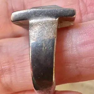 Silver tone clear square ring thumbnail 4
