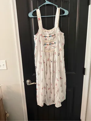 Free People The Way Back Maxi Top XS White Floral with Embroidery thumbnail 5