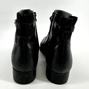Ariat Braided Ankle Bootie Heeled Almond Toe Soft Leather Side Zip Black 8 thumbnail 4