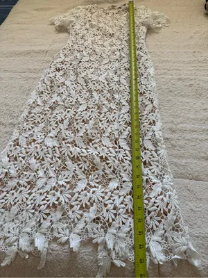 NSR White Floral Lace Midi Dress Open Back Bridal Wedding Cocktail NWT Style thumbnail 15