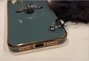 Iphone 11 (6.1) case green color with bombom thumbnail 2
