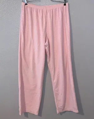 Pinkk Comfy pink cheetah print stretchy plush pajama pants thumbnail 1