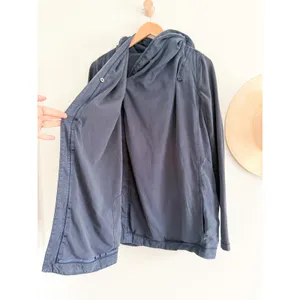 Lululemon | Blissed Out Wrap Hooded Tencel Jacket Navy | Sz 6 thumbnail 8
