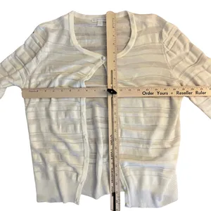 New York and Company Cream Sheer Knit Button Cardigan 3/4 Sleeve Sweater size M thumbnail 9