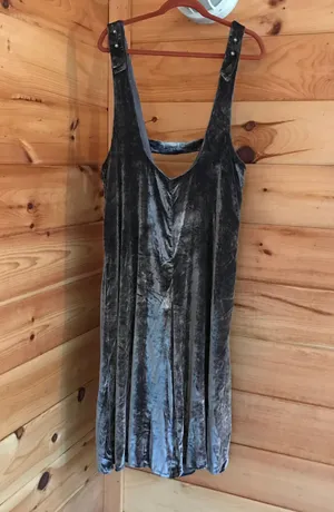Maeve AMAZING BLUE ANTHROPOLOGIE VELVET TANK LOOSE FLOWY DRESS thumbnail 1