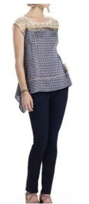 Anthropologie Floreat Women's Gold Stream Sleeveless Blouse Size S thumbnail 1