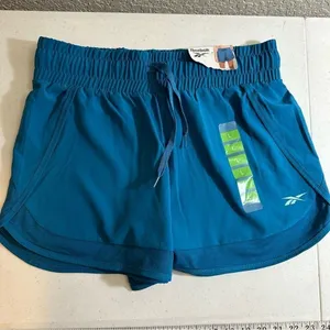 Reebok Running Shorts Women L Teal Seaport Drawstring‎ Athletic Gym NEW 3RBWH514 thumbnail 7
