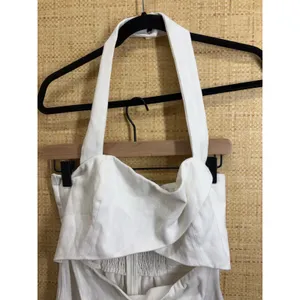 Mare Mare x Anthropologie White Cutout Halter Mini Dress Side Button Size S thumbnail 3