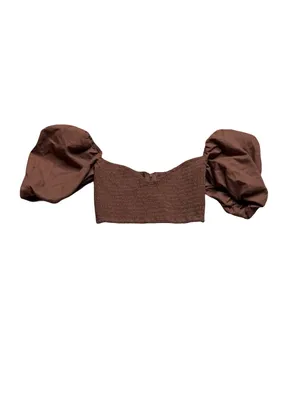 🤎 House of CB Lavanna Cocoa Puff Sleeve Cropped Top Size S NWOT 🤎 thumbnail 2