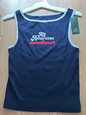 New Women’s Wild Fable “All American Sweetheart” ribbed tank navy size large thumbnail 1