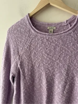 L.L. Bean Lilac Purple Cotton Sweater Size M thumbnail 3