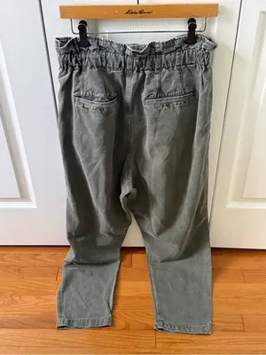 Free People Margate Pleated Trouser in Olive Green thumbnail 3