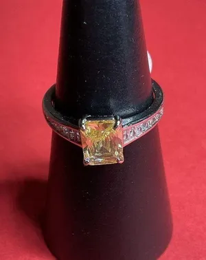 Bomb Party RBP8193 “Fate Has It Covered” Lemon CZ on Rhodium Size 10 Ring NWT thumbnail 1